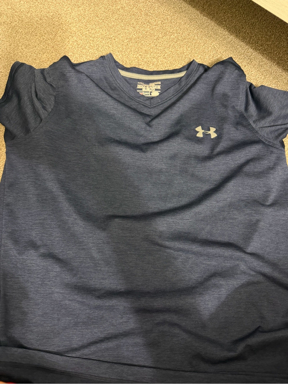 Under Armour Men's Navy Heather V-Neck Performance Tee
